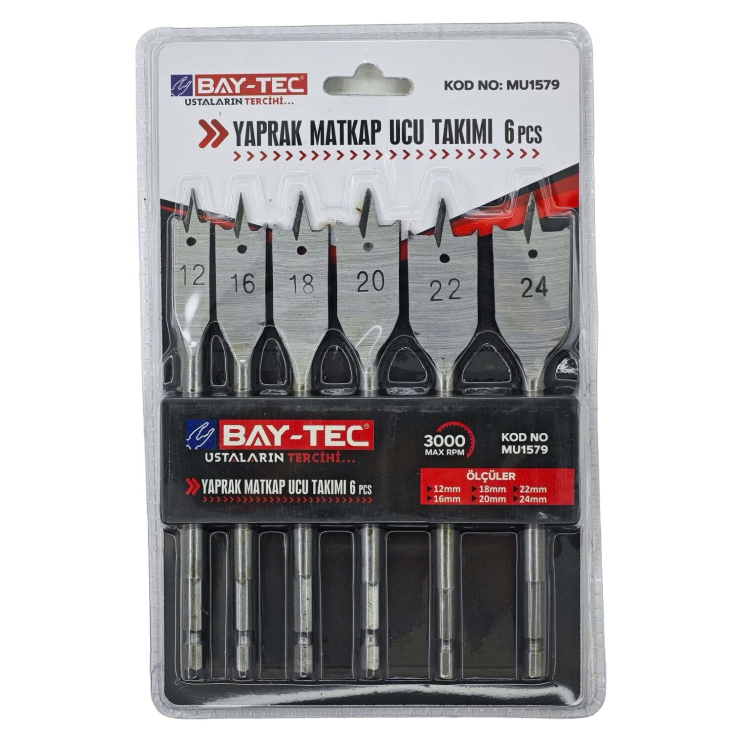 Bay-Tec Yaprak Matkap Ucu Takımı 6 Pcs