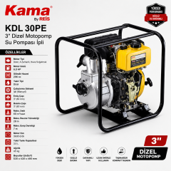 Kama By Reis KDL 30PE 3'' Dizel Motopomp Su Pompası İpli