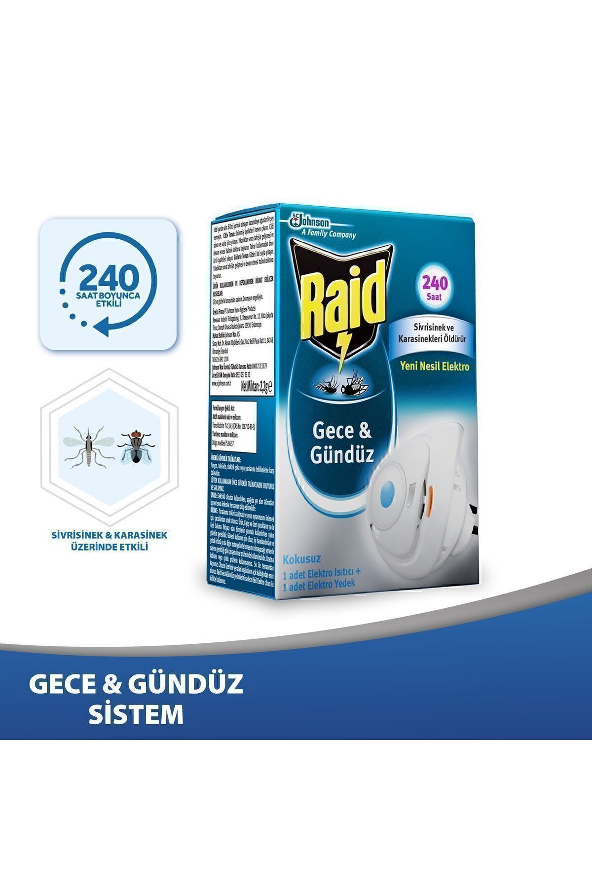 RAİD ELEKTRO YEDEK KOKUSUZ 240 SAAT ETKİLİ