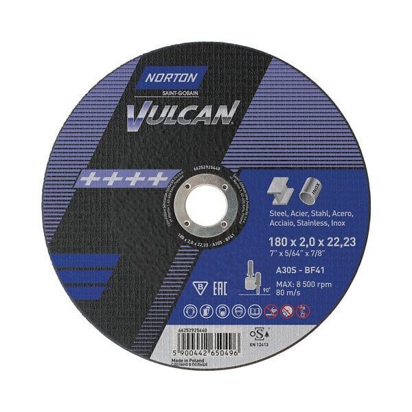 Norton Vulcan 180x2.0 mm Inox Paslanmaz Kesme Taşı - 25'li Paket