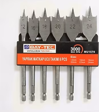 Bay-Tec Yaprak Matkap Ucu Takımı: 6 parça